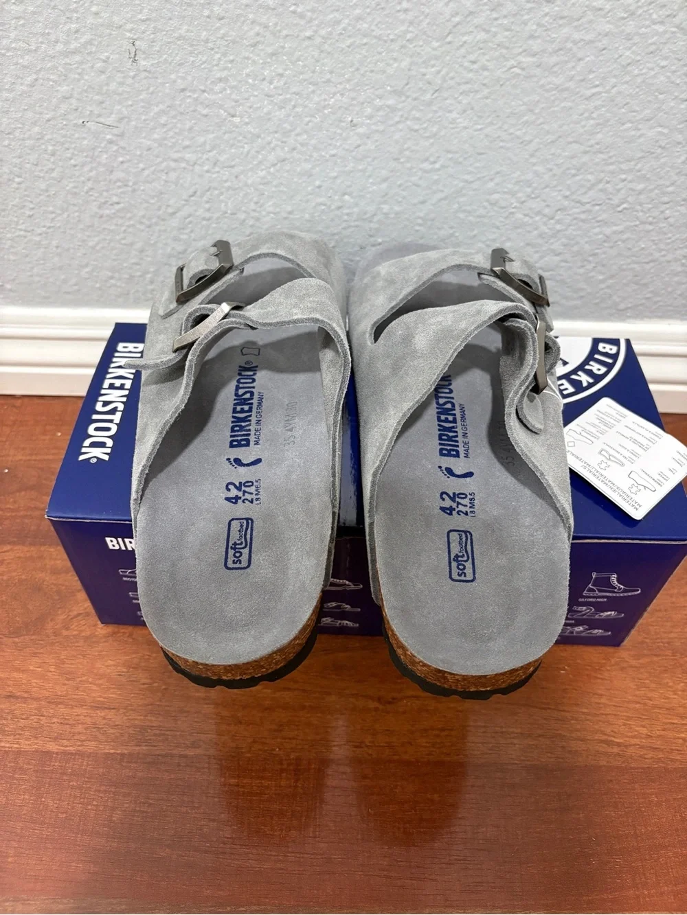 Grey Birkenstock Arizona Suede - Mens 9 / 42 EU